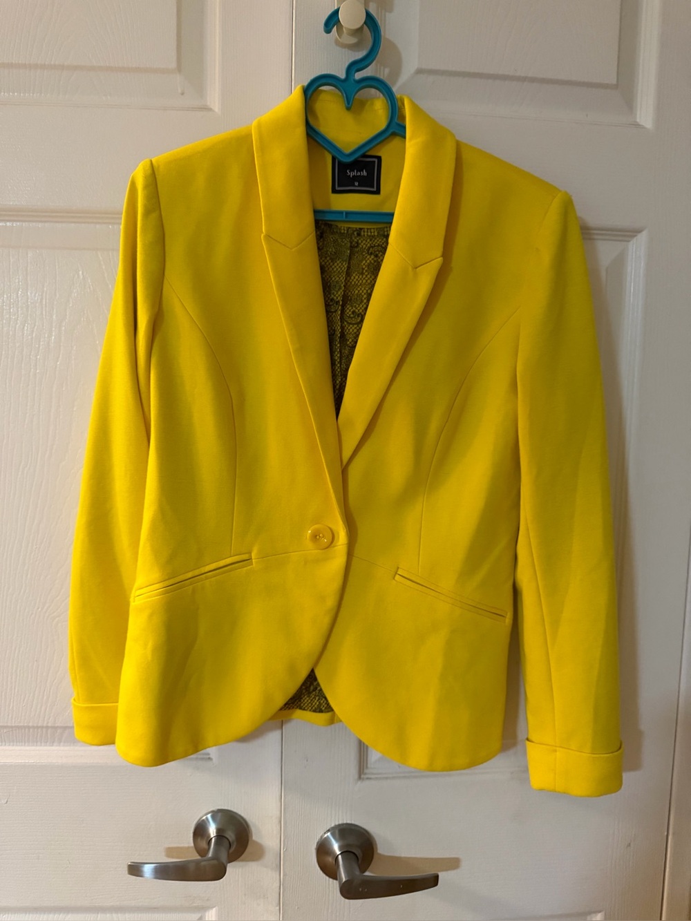 Splash Bright Yellow Single-Button Tailored Blazer